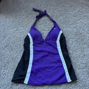 Women's Nike Halter Swim Tank Top Size 8 Purple Black